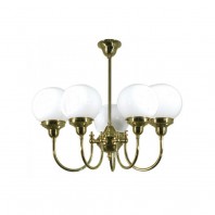 Lighting Inspiration-Polished Brass Range-Luke 3/LT/5LT Pendant Brass Sphere 6” Opal Gloss 